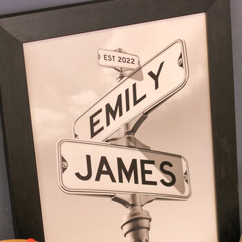 Personalised Couples Street Sign New Home Print, 6 of 7