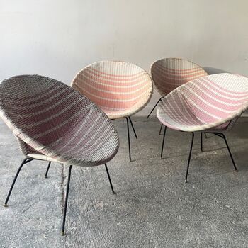 Vintage Mid Century Wicker Patio Chairs, 8 of 12