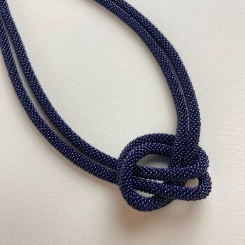 Fair Trade Handmade Glass Bead Knot Tube Necklace 55cm, 8 of 12