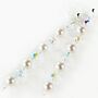 Swarovski Round Crystal And Pearl Long Wedding Earrings, thumbnail 1 of 2