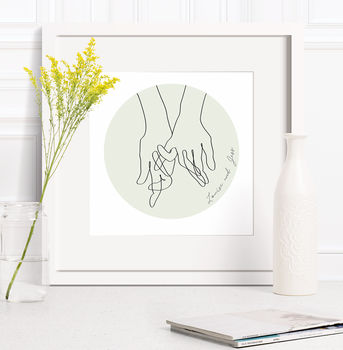 Mrs And Mrs Hands Together Wedding Print, 6 of 7