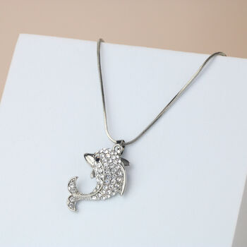 Sparkly Dolphin Pendant Necklace, 2 of 3