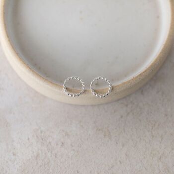 Sterling Silver Dotty Circle Studs, 3 of 8