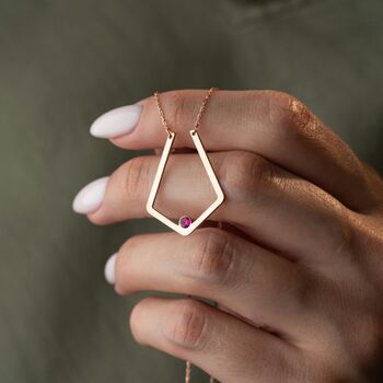 Eternal Bond Ring Holder Birthstone Necklace, 10 of 11