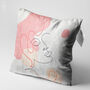 Pink And Ecru Abstract Face Pattern Cushion Cover, thumbnail 3 of 7