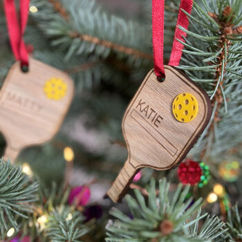 Personalised Pickleball Christmas Tree Decoration, 3 of 5