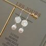 Dolce Roses White Ivory Pearl Drop Flower Gift Earrings, thumbnail 3 of 4