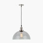 Silver Metal And Grey Glass Dome Pendant Ceiling Light, thumbnail 3 of 8