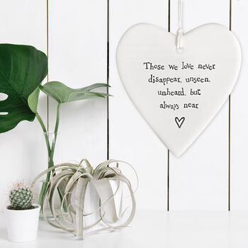 'Those We Love Don’t Disappear' Memorial Ceramic Heart, 2 of 2