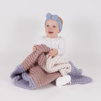 Zoe Baby Blanket Knitting Kit, 2 of 9