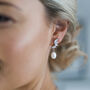 Ellipse Cubic Zirconia And Drop Pearl Earrings, thumbnail 1 of 4