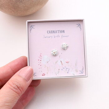 British Birth Flower Earrings Sterling Silver, 10 of 12