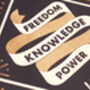 Freedom Knowledge Power Wooden Wall Art, thumbnail 4 of 5