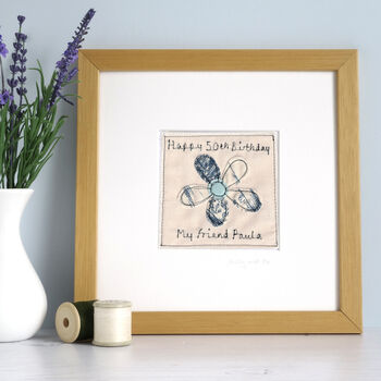 Personalised Embroidered Flower Picture Gift For Her, 4 of 12