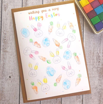 Personalised Finger Print Easter Cards And Ink Pad, 2 of 2