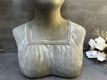 38cm Grey Female Bust Statue Elegant Lady Head Decor, 9 of 12