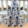 Set Of Six Straight Mugs In Blue Safari Design, thumbnail 8 of 12