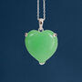 Sterling Silver Jade Heart Necklace, thumbnail 2 of 12