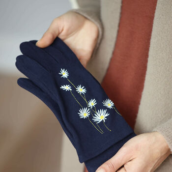 Embroidered Daisy Flower Ladies Gloves, 3 of 10