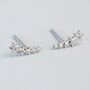 Sterling Silver Tiny Star Ear Climber Stud Earrings, thumbnail 1 of 4