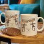 Set Of Two Champagne Glasses Engagement Mugs, thumbnail 1 of 2