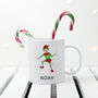 Personalised Playful Elf Christmas Polymer Mug, thumbnail 3 of 9