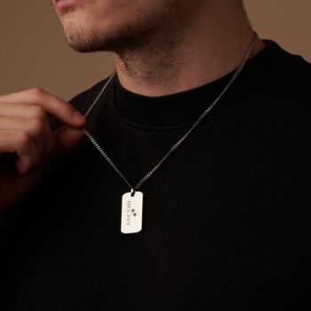 Personalized Silver Mens Dog Tag Necklace, 5 of 12