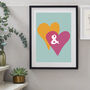 Personalised Entwined Hearts Ampersand Print, thumbnail 1 of 6