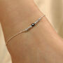 925 Silver Black Silver Ball Thin Dangle Payal Anklet, thumbnail 1 of 7