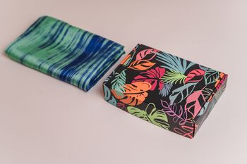 100% Mulberry Silk Scarf, Green And Blue, Aurora Borealis, 9 of 9