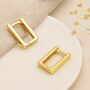 Gold Plated Sterling Silver Rectangle Hinged Hoop Earrings, thumbnail 1 of 3