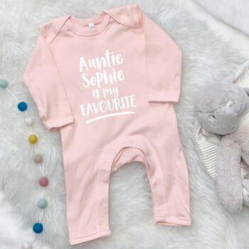 My Auntie Is My Favourite Personalised Babygrow, 5 of 11