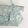 Wash Bag With Handles Aqua Floral Print, thumbnail 2 of 3