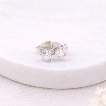 Sterling Silver Opal Micro Stud Earrings – 3mm, 2 of 5