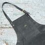 Personalised Black Buffalo Leather Apron With Pockets, thumbnail 4 of 7