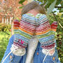 Hand Knitted Personalised Rainbow Mittens, thumbnail 2 of 2