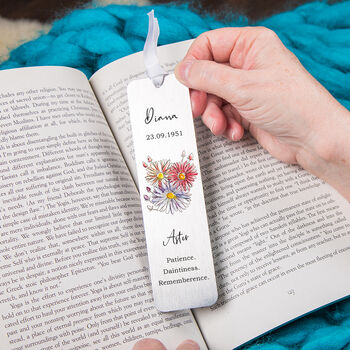 Birth Flower Personalised Water Colour Bookmark, 3 of 12