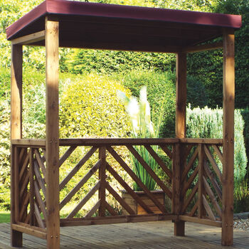 Wooden Garden BBQ Shelter With Trellis Sides, 4 of 7