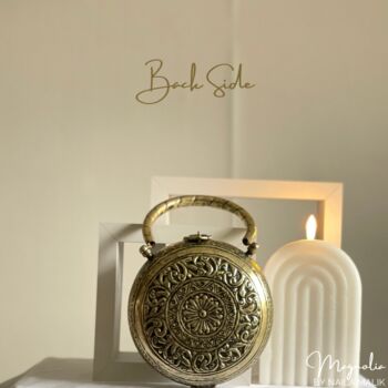 Indore Antique Gold Vintage Clutch, 5 of 6