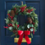 Traditional Christmas Wreath, Red Berries, Pine Cones, Eucalyptus Pine, Pre Lit, 55cm, thumbnail 1 of 3