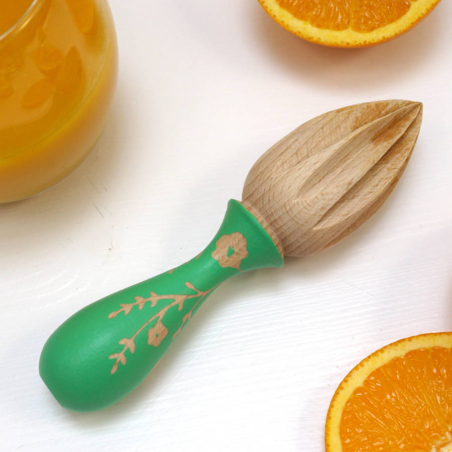 Wooden Hand Painted Lemon Juicer By Cathy Hilton Artisan