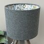 Enid Roan Blue Tweed Floral Lined Lampshades, thumbnail 2 of 10