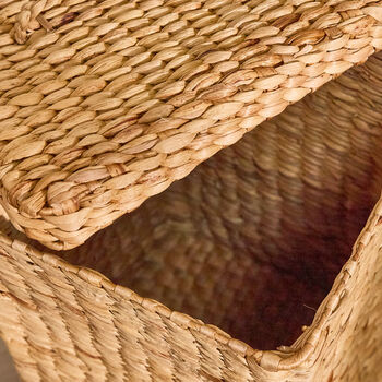 Wicker Water Hyacinth Laundry Basket, 4 of 4