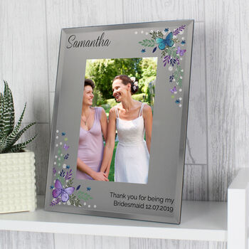 Butterfly Diamanté Personalised Photo Frame, 4 of 8