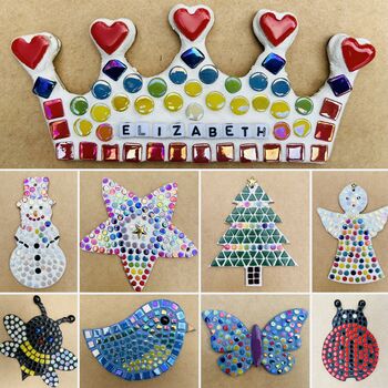 Child's Personalised Christmas Mosaic Snowman Craft Kit, 2 of 3