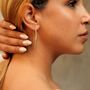 Beaded Pull Through Sterling Silver Earrings Gold, thumbnail 5 of 5