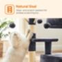 72cm Three Level Grey Cat Tree With Three Pompoms, thumbnail 7 of 8