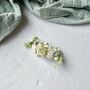 White And Sage Green Paper Flower Hair Clip, thumbnail 2 of 5