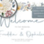 Wedding Welcome Sign Burgundy Blue White Florals, thumbnail 3 of 6