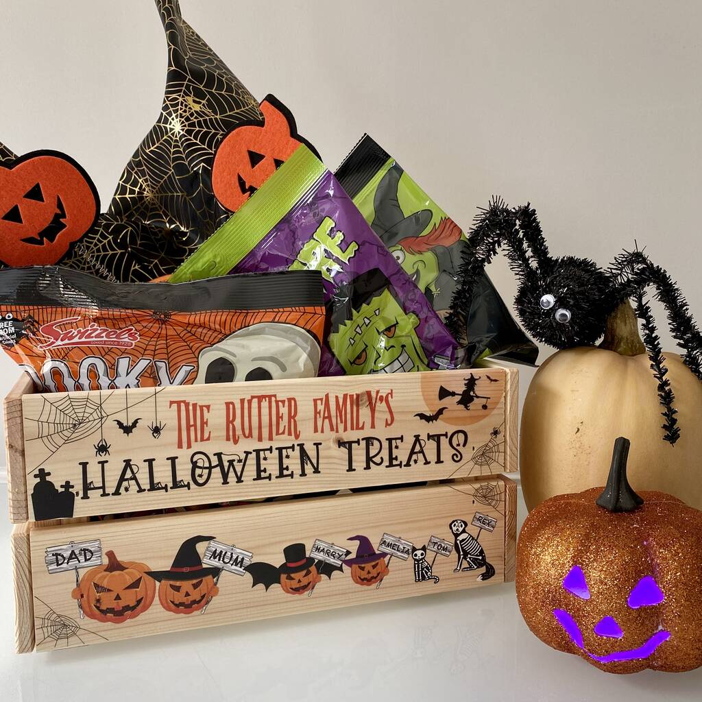 Personalised Pumpkin Family Halloween Crate Box, 1 of 6